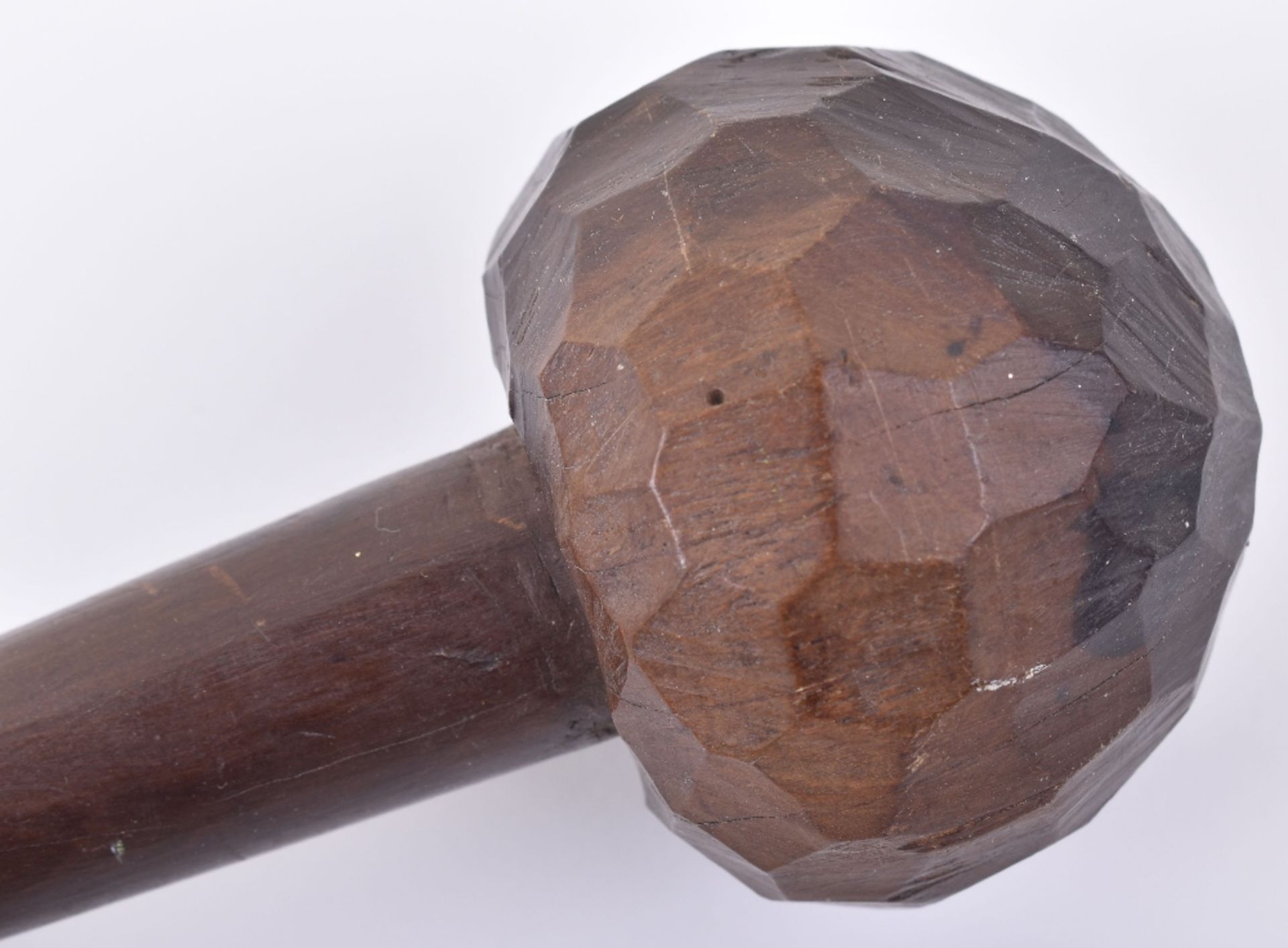 Scarce Zulu Knobkerrie with Concave Facetted Head - Image 4 of 6