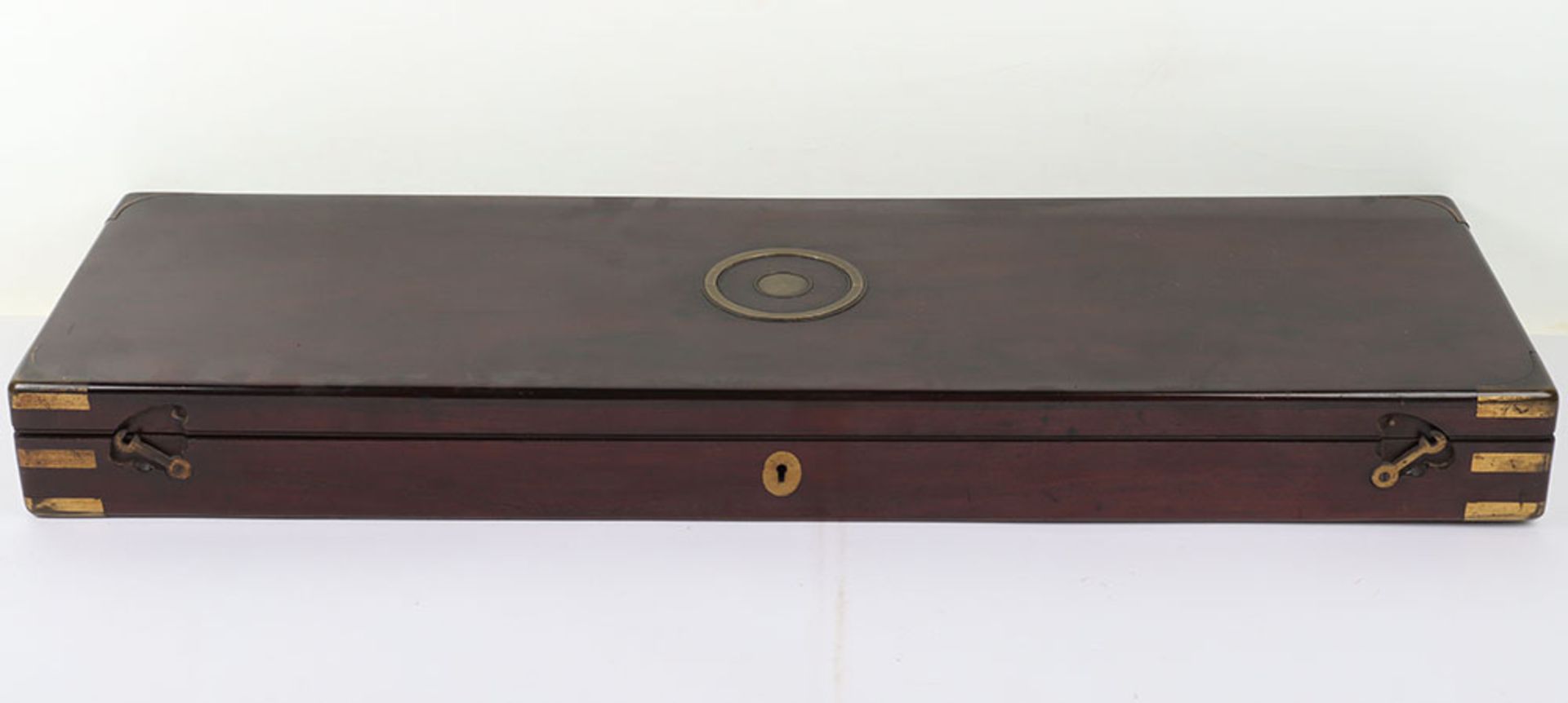Good Brass Bound Mahogany Gun Case for a Double Barrel Percussion Gun or Rifle - Image 8 of 10