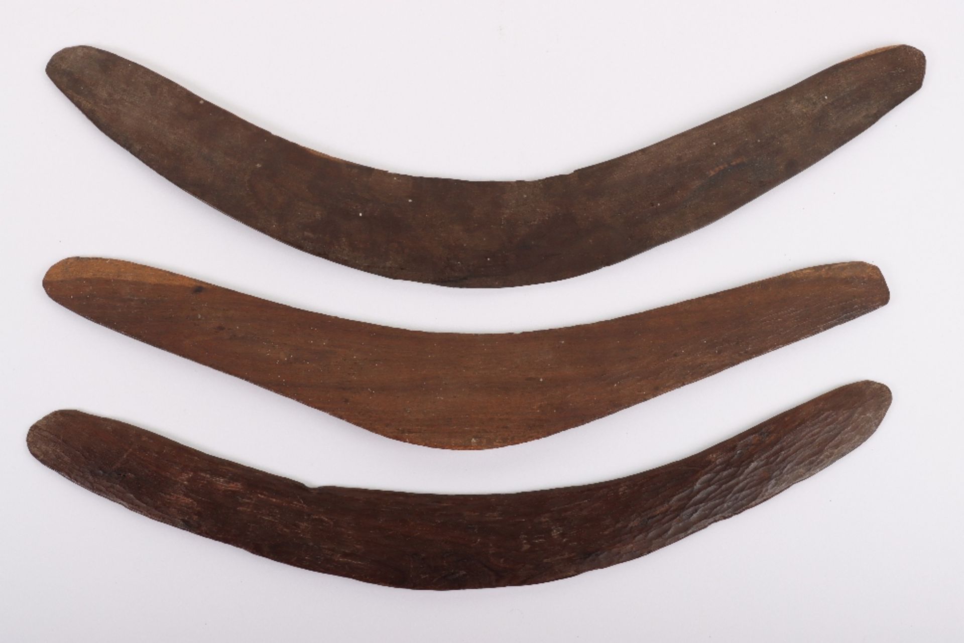 3x Assorted Aboriginal Carved Wooden Boomerangs - Image 2 of 2