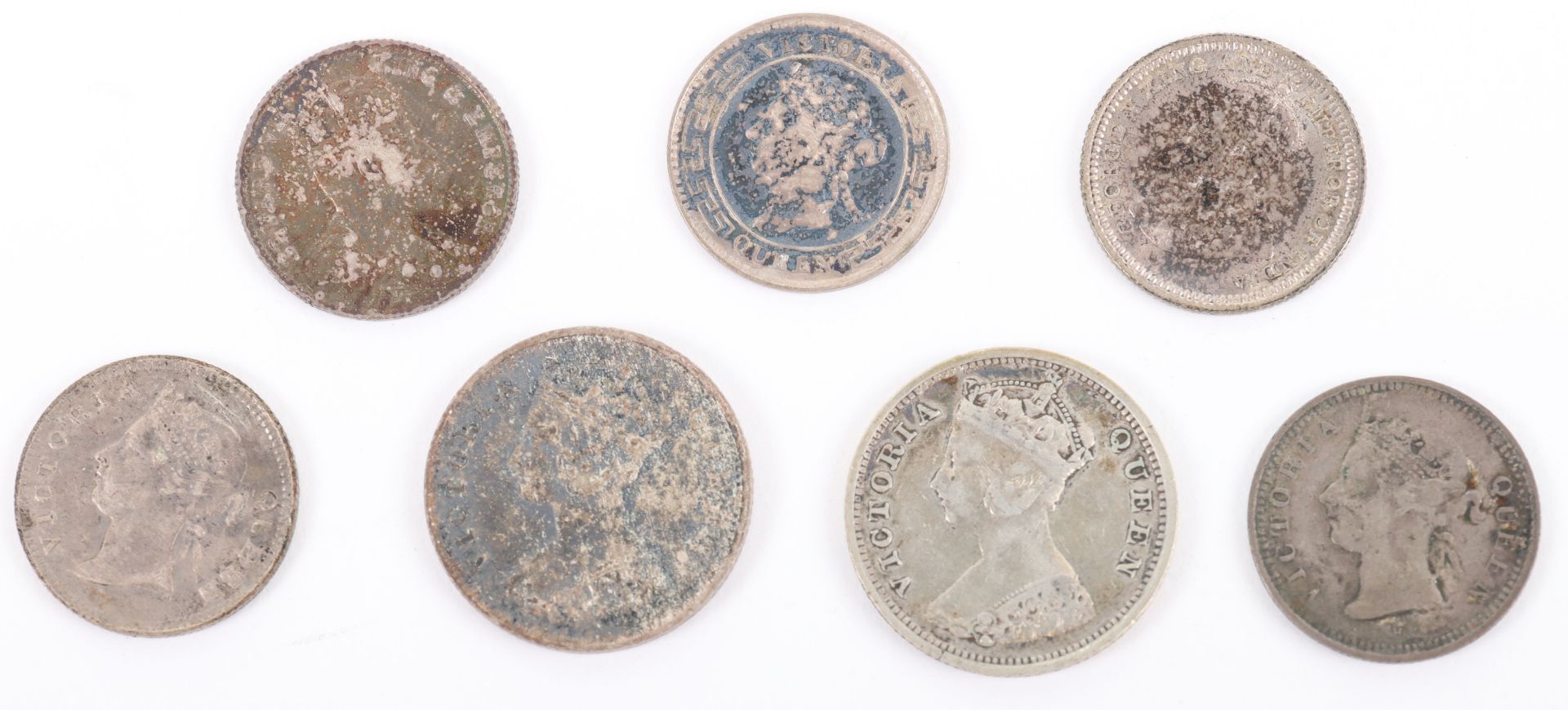 British Colonies, Victoria (1837-1901), Hong Kong, 10 Cents 1898 and 1899, 5 Cents 1899 and 1900, 19