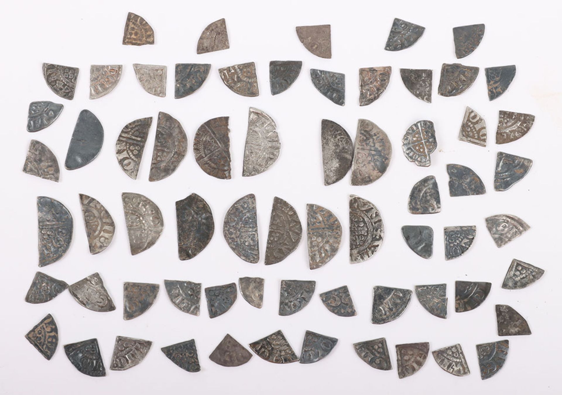 A large selection of hammered cut and fragment pennies and halfpennies - Image 2 of 2