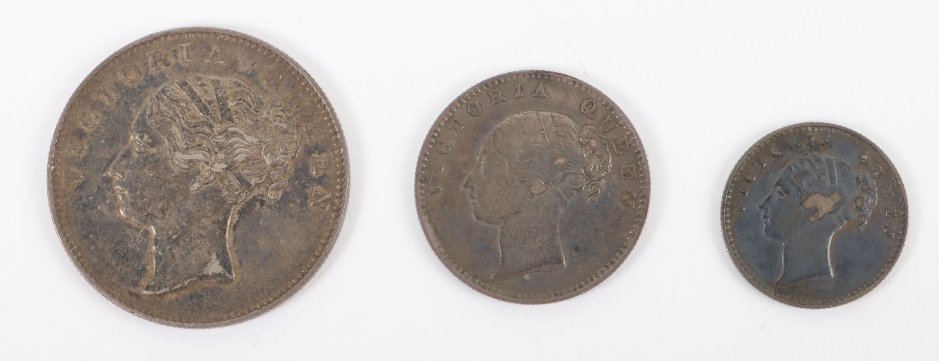 British India, Victoria (1837-1901), One Rupee, Half Rupee and Quarter Rupee, 1840,
