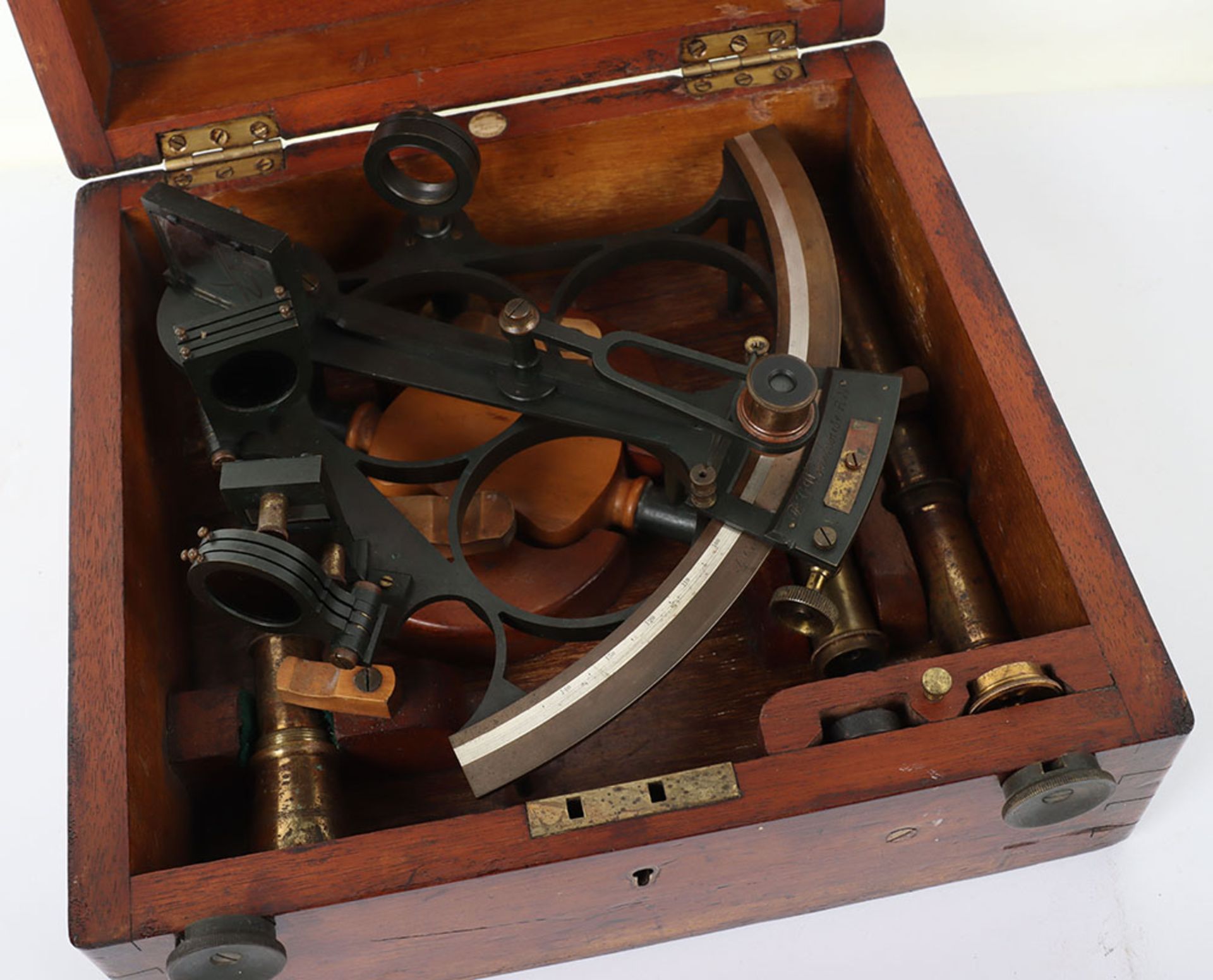 A Royal Navy sextant with Certificate of Examination dated 1899, belonging to Commander Philip G Wod - Image 4 of 7