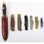A selection of 20th century or earlier folding knives