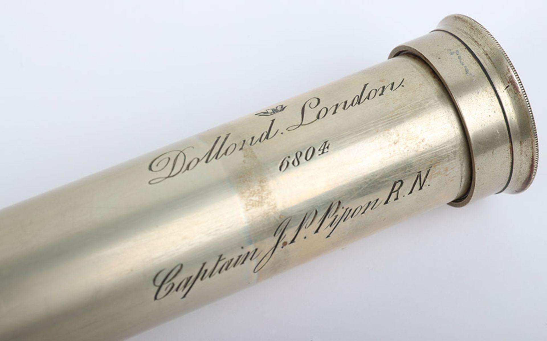 A 19th century Royal Navy Officers telescope by Dollond, London belonging to ‘J.P. Pipon R.N’ - Image 2 of 6
