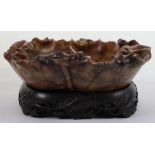 A Chinese carved soapstone bowl