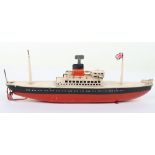 Arnold tinplate clockwork single funnel Ocean Liner, German 1950s