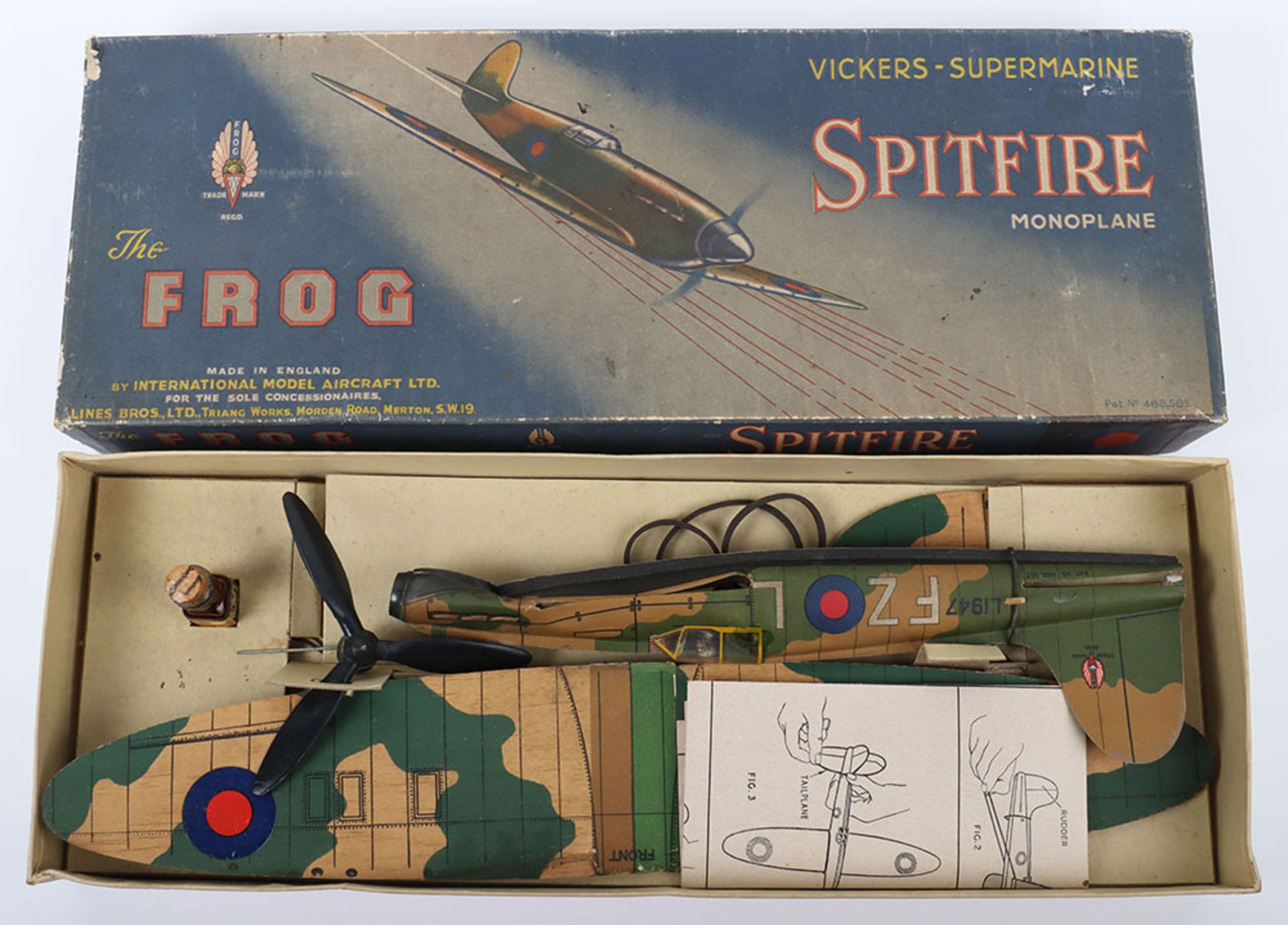 A Lines Bros Frog Aeroplane Vickers Supermarine Spitfire Monplane