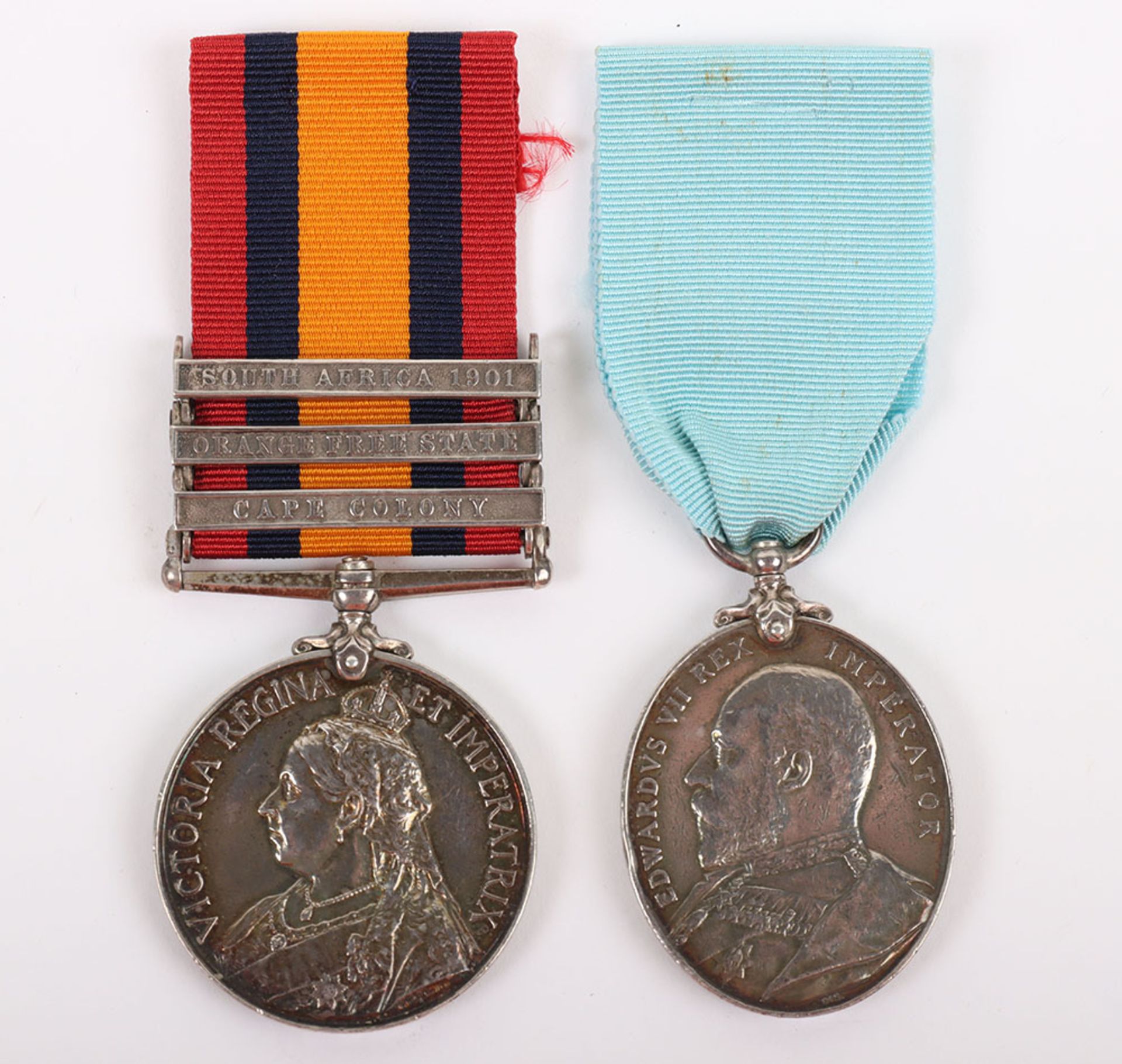 Boer War and Militia Long Service Pair of Medals Durham Light Infantry