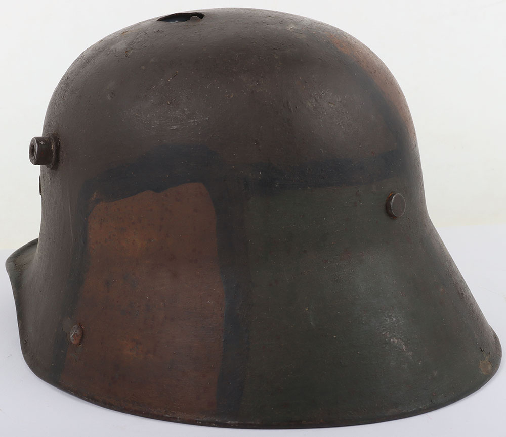 WW1 German M-17 Battle Damaged Steel Combat Helmet - Image 6 of 8