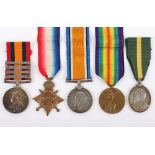 An Interesting Three Monarch Territorial Long Service Medal Group of Five to a Soldier Who Served in