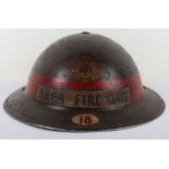 WW2 British National Fire Service (N.F.S) Area Fire Staff Steel Helmet