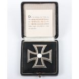 WW2 German Iron Cross 1st Class 1939 Screw Back Type by Wachtler & Lange L/55 in Original Box of Iss