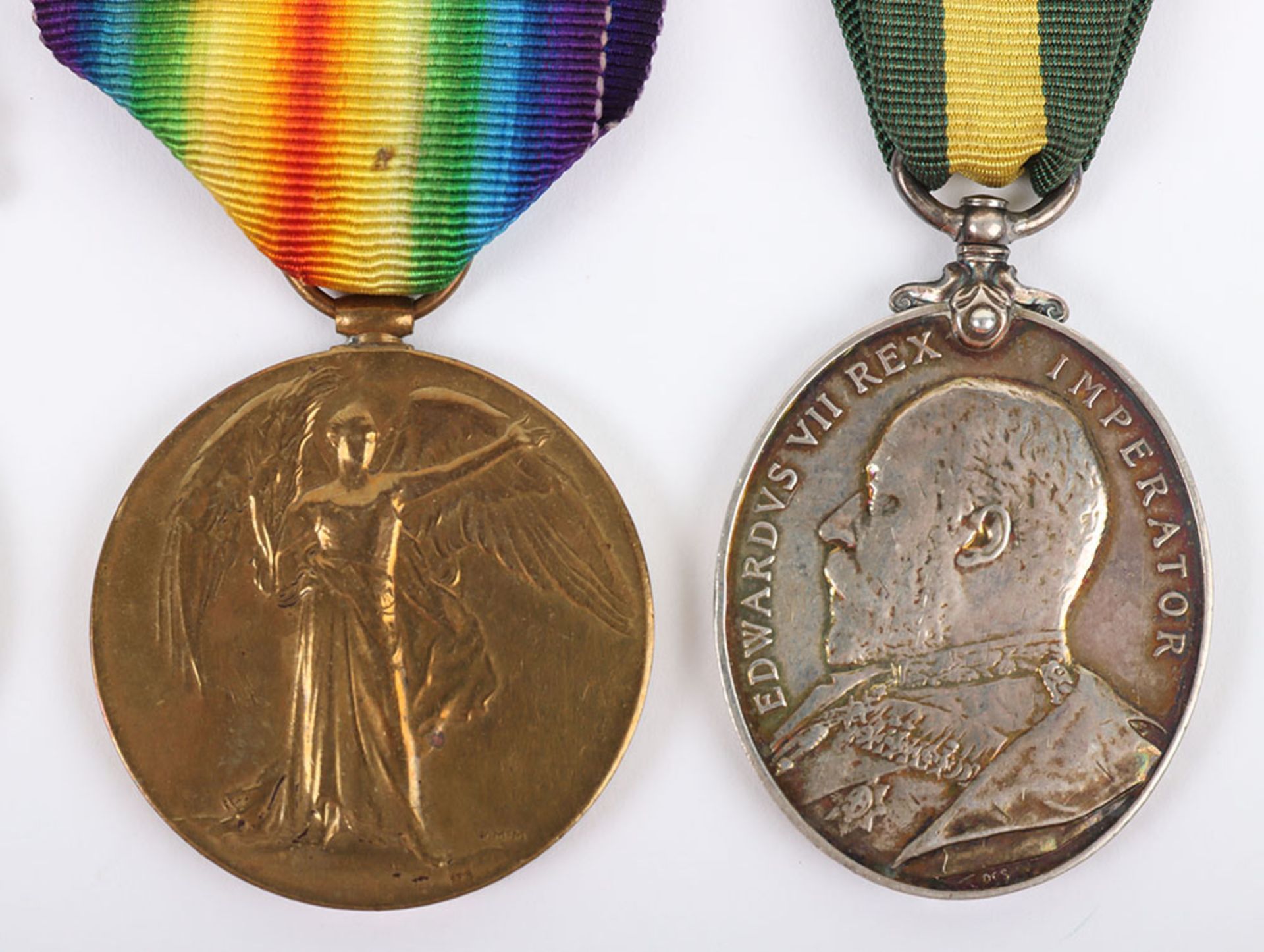An Interesting Three Monarch Territorial Long Service Medal Group of Five to a Soldier Who Served in - Image 4 of 13