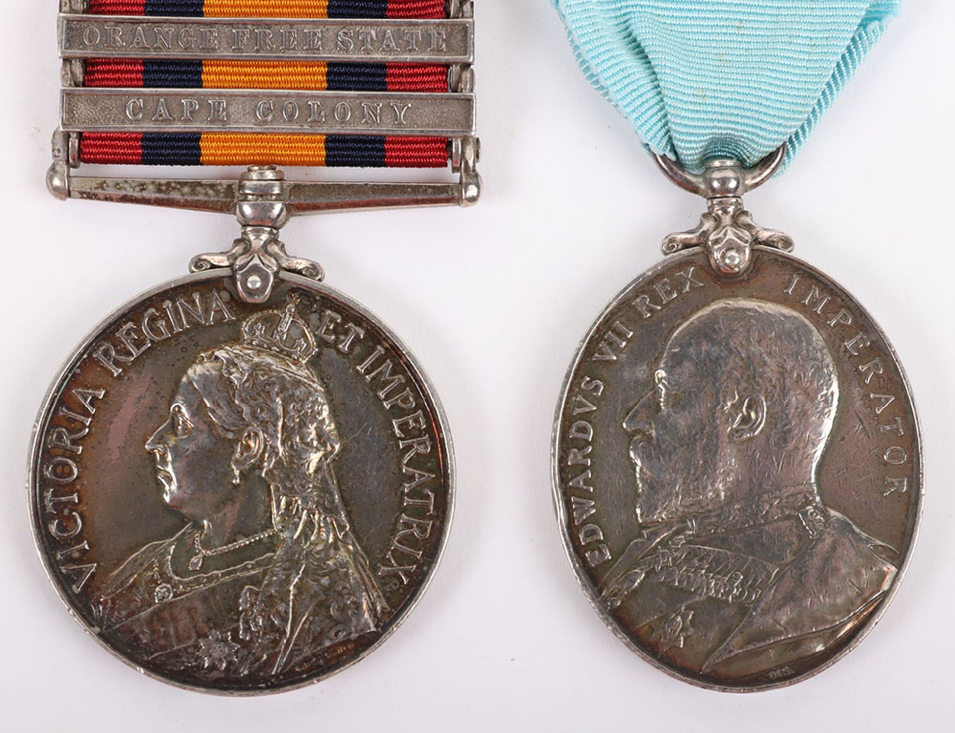 Boer War and Militia Long Service Pair of Medals Durham Light Infantry - Bild 2 aus 8