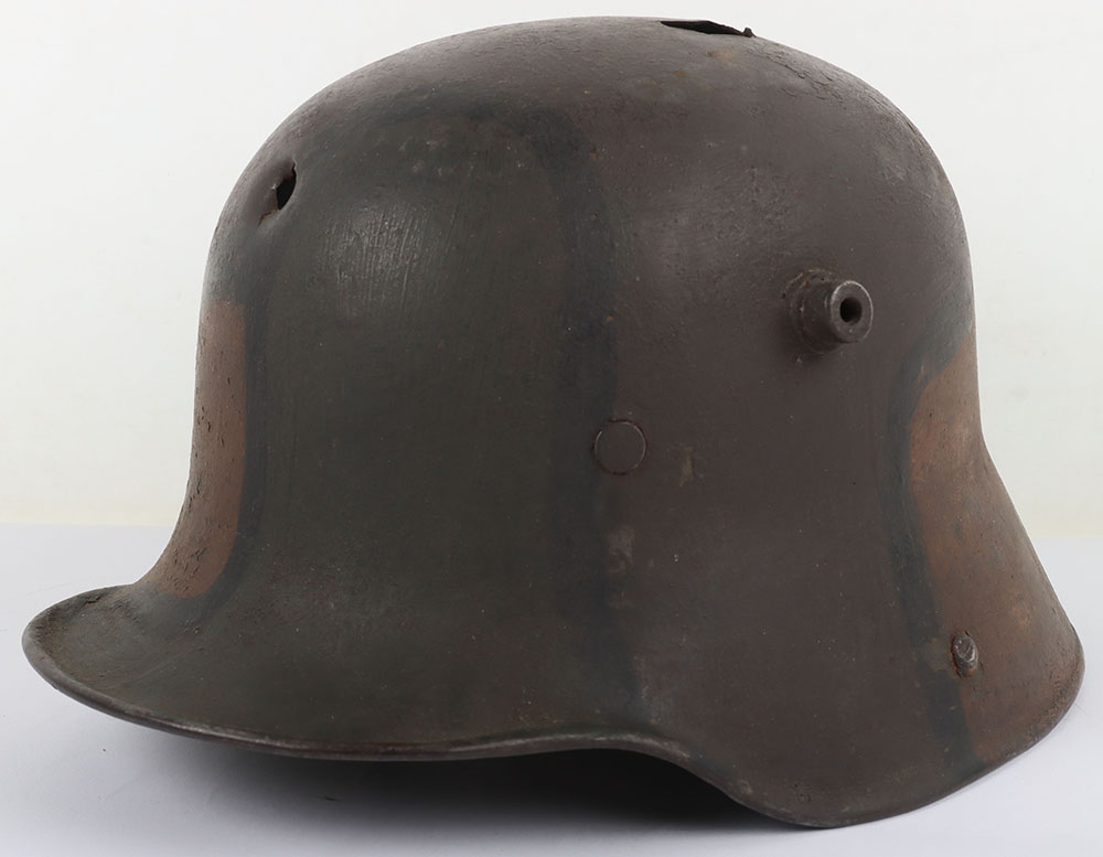 WW1 German M-17 Battle Damaged Steel Combat Helmet