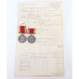 A Scarce Double Issue Pair of Medals for Service in the Boxer Rebellion, China War medal 1900