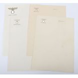 4x Un-Used Sheets of Adolf Hitler Personal Stationary