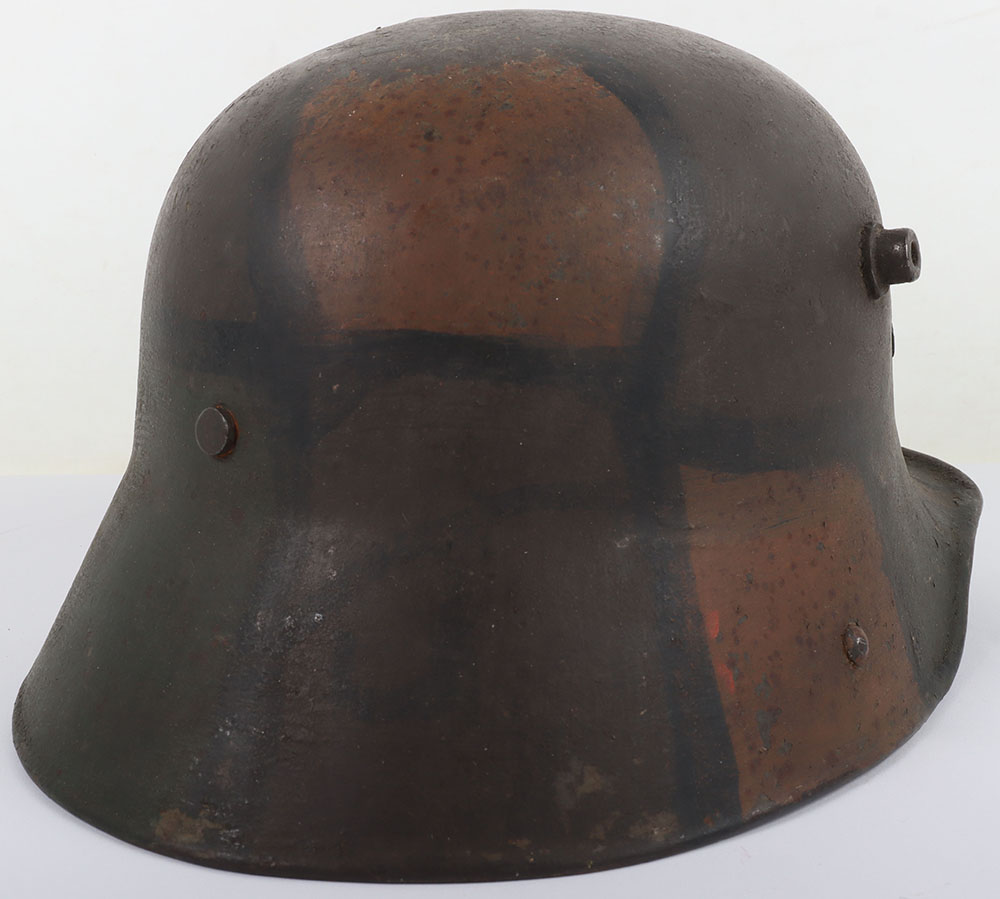 WW1 German M-17 Battle Damaged Steel Combat Helmet - Image 5 of 8