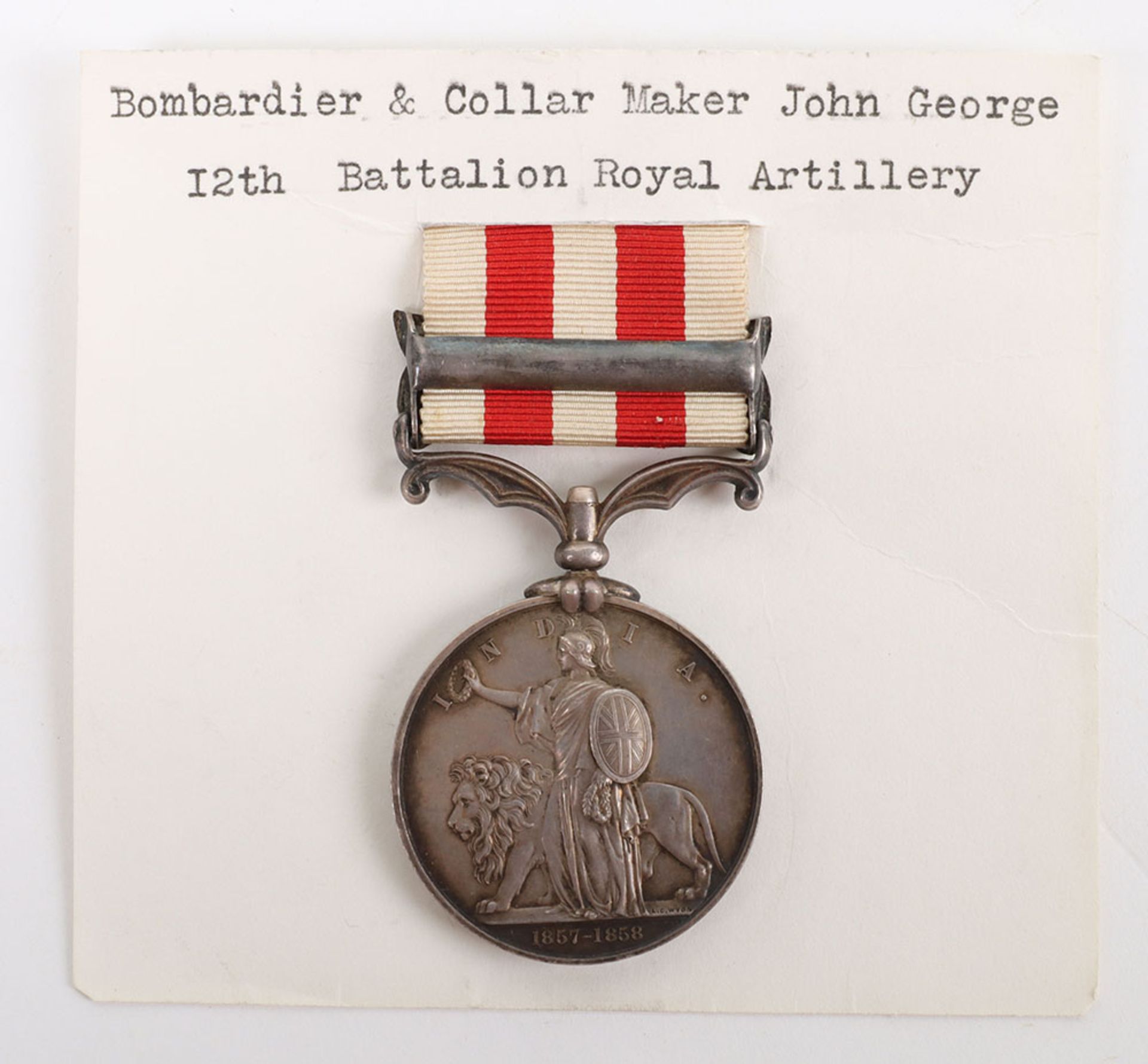 Scarce Rank Indian Mutiny Medal Awarded to a Collar Maker in the Royal Artillery - Bild 3 aus 5