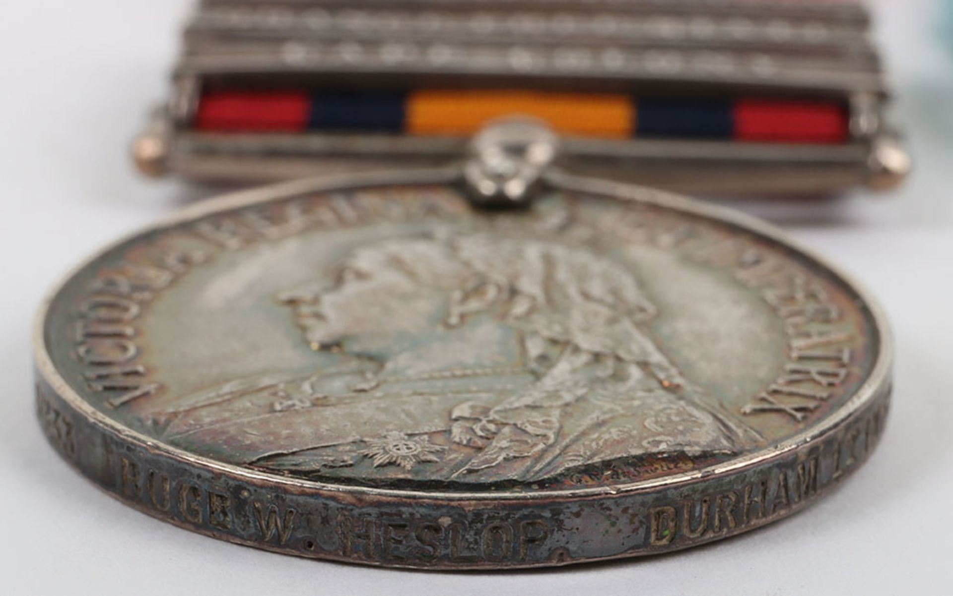Boer War and Militia Long Service Pair of Medals Durham Light Infantry - Bild 7 aus 8