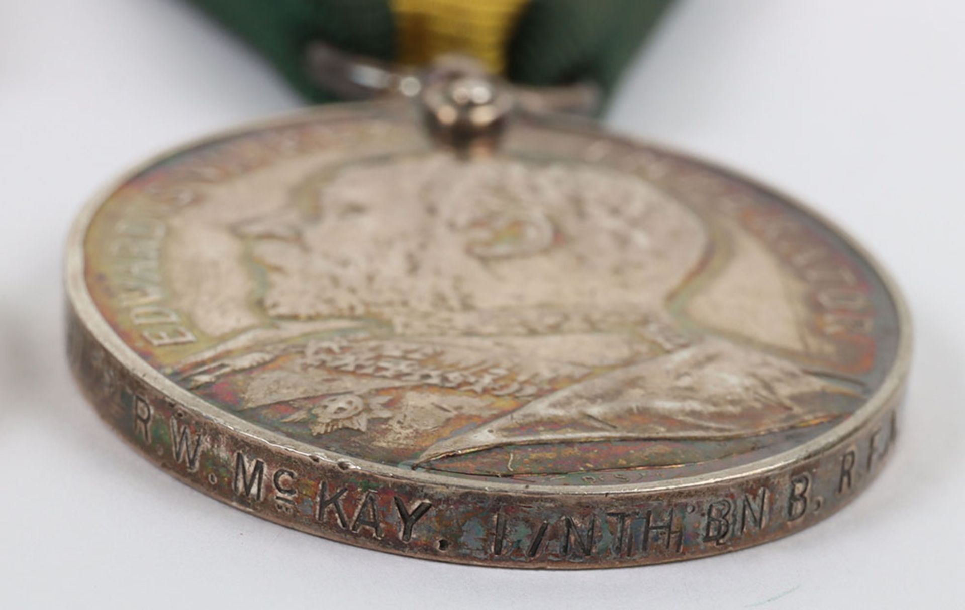 An Interesting Three Monarch Territorial Long Service Medal Group of Five to a Soldier Who Served in - Image 9 of 13