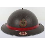 Attributed WW2 British Home Front National Fire Service (NFS) Leading Fireman’s Steel Helmet