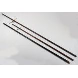 3x Assorted Poles for Japanese Yari and Naginata 19th Century or Earlier