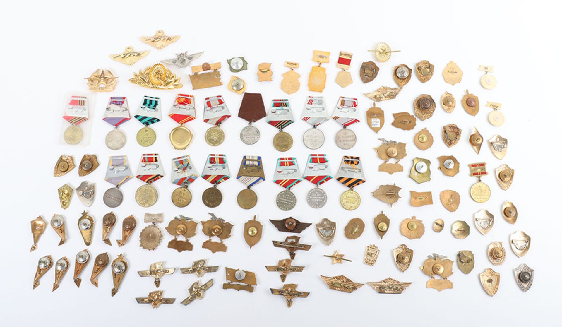 Large Quantity of Soviet Russian Medals and Badges - Image 2 of 2