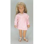 Scarce Sasha Gotz blonde pale skinned girl doll with saucer eyes, Swiss late 1960s,