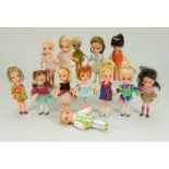 Thirteen vintage Dolly Darling dolls, 1960s,