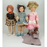 Chad Valley felt cloth doll, English circa 1930,
