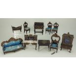 Collection of Waltershausen dolls house furniture, German circa 1880s/90s,