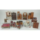 Good collection of dolls house furniture, mainly circa 1890,