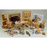 Collection of Dolls house Garden and Kitchen/scullery furniture and accessories,
