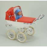 Scarce vintage PONFA baby dolls carriage, French circa 1960,