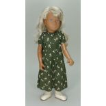 Sasha Trendon Ltd blonde girl doll in original Long Dress designed by Sara Doggart, English 1975,