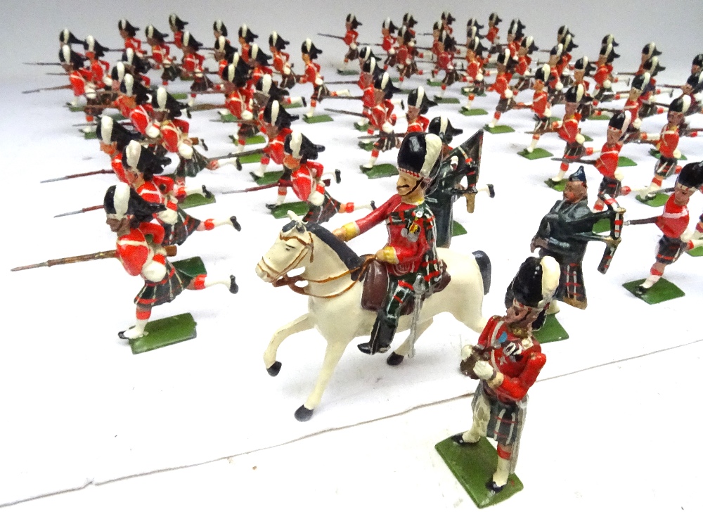 Britains from sets 88 and 2062, repainted Seaforth Highlanders charging - Image 3 of 4