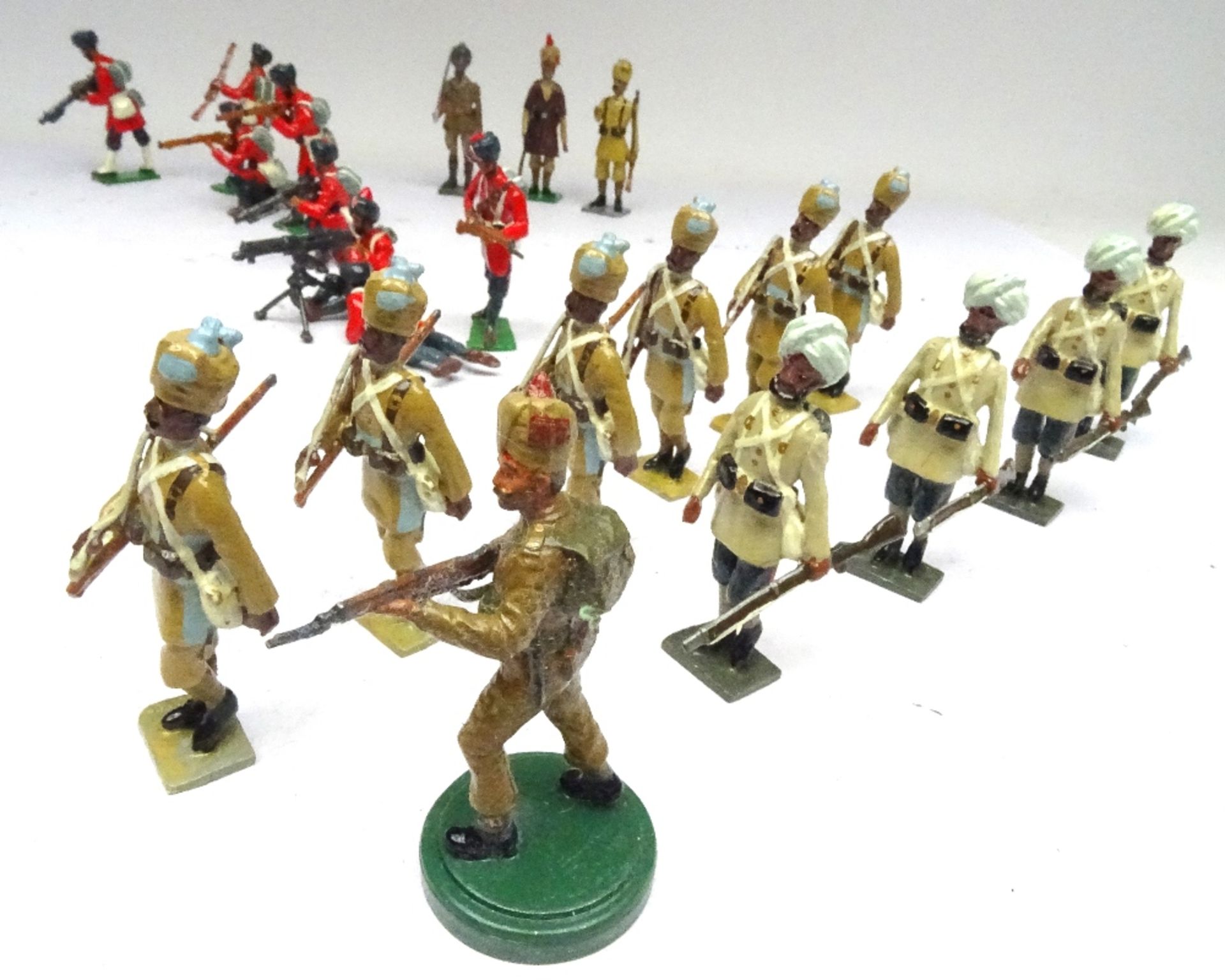 British Indian Army New Toy Soldiers with Maxim and Lewis Guns - Image 3 of 10