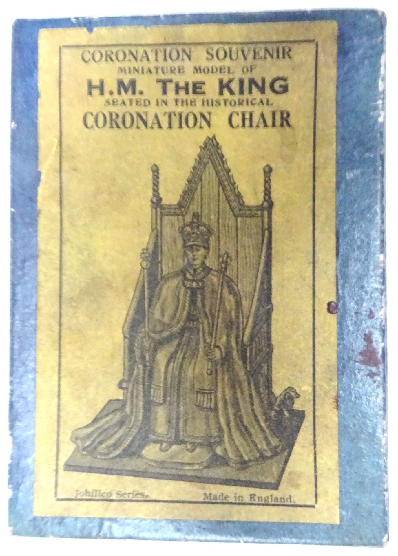 Johillco RARE souvenir figure of King George VI on Coronation Chair - Image 2 of 6