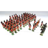 Britains and other repainted Gordon Highlanders marching