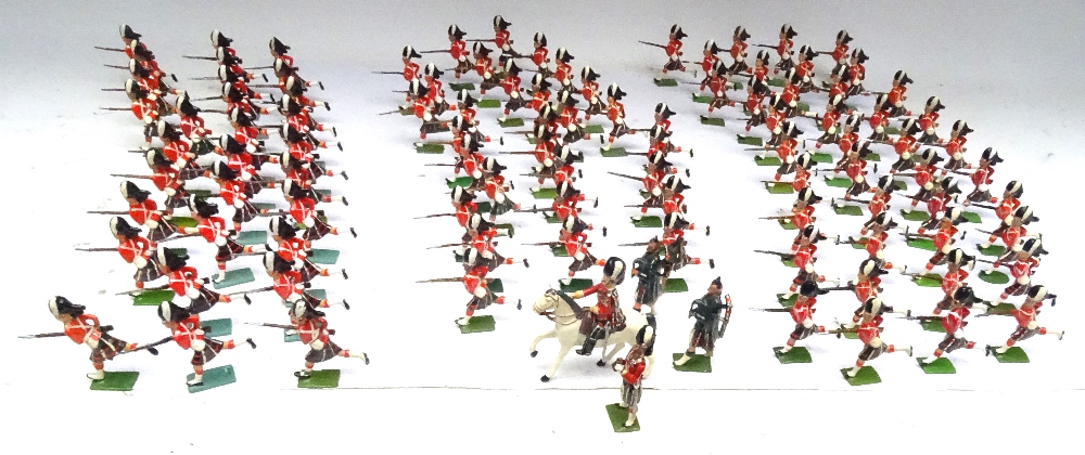 Britains from sets 88 and 2062, repainted Seaforth Highlanders charging