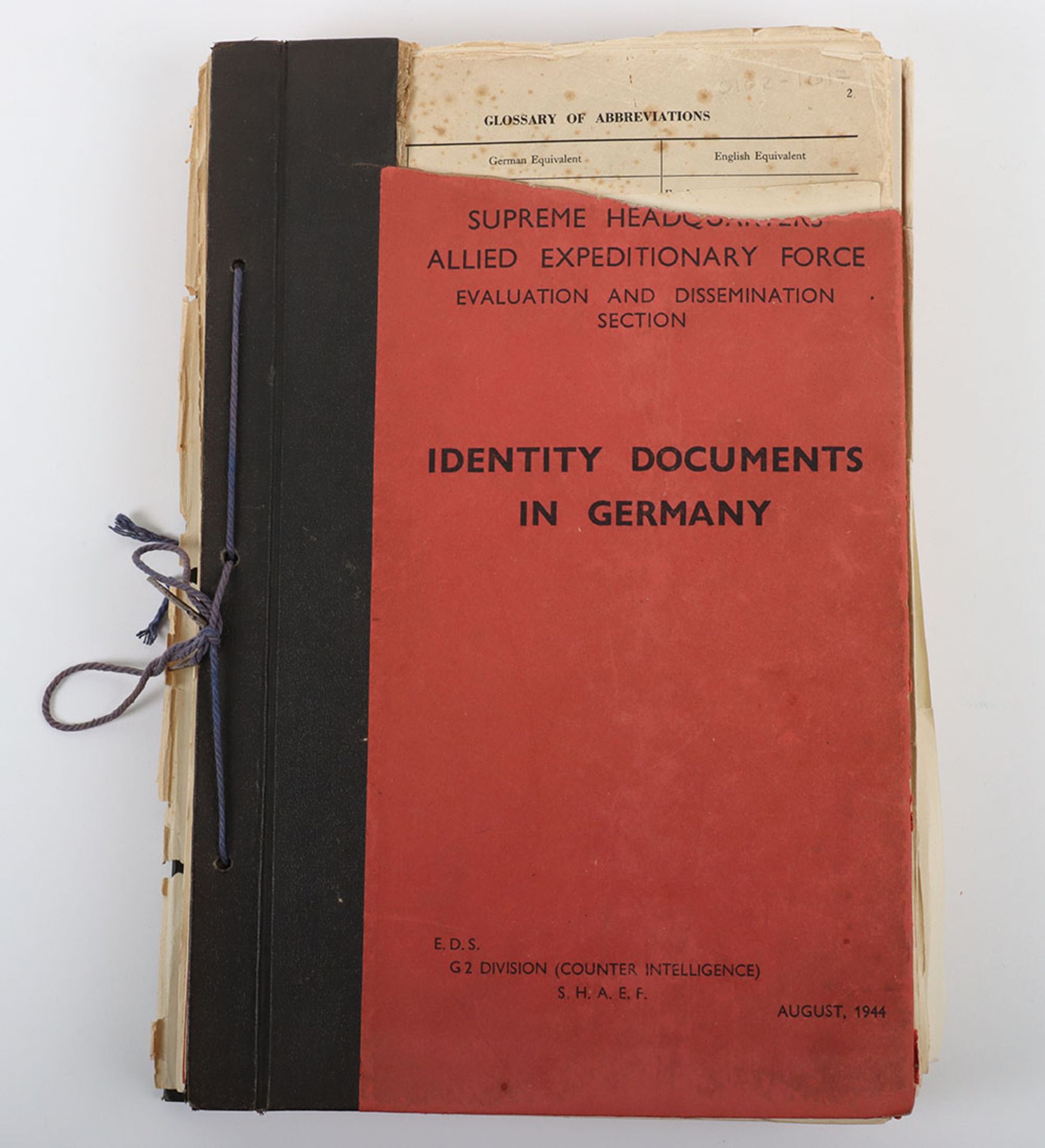 Identity Documents in Germany (Supreme Headquarters Allied Expeditionary Force, Evaluation and Disse
