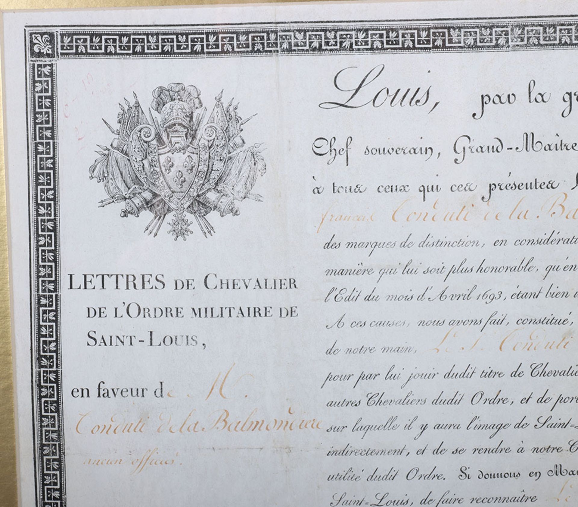 French Military Award Lettres de Chevalier, circa 1860 - Bild 6 aus 7