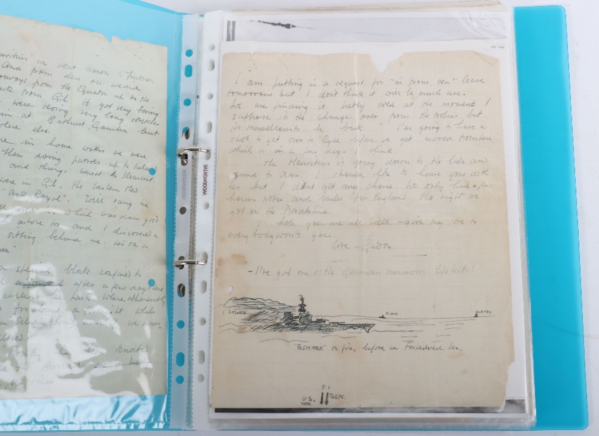 Historically Important and Very Interesting Archive With Fascinating Bismarck Sinking Content