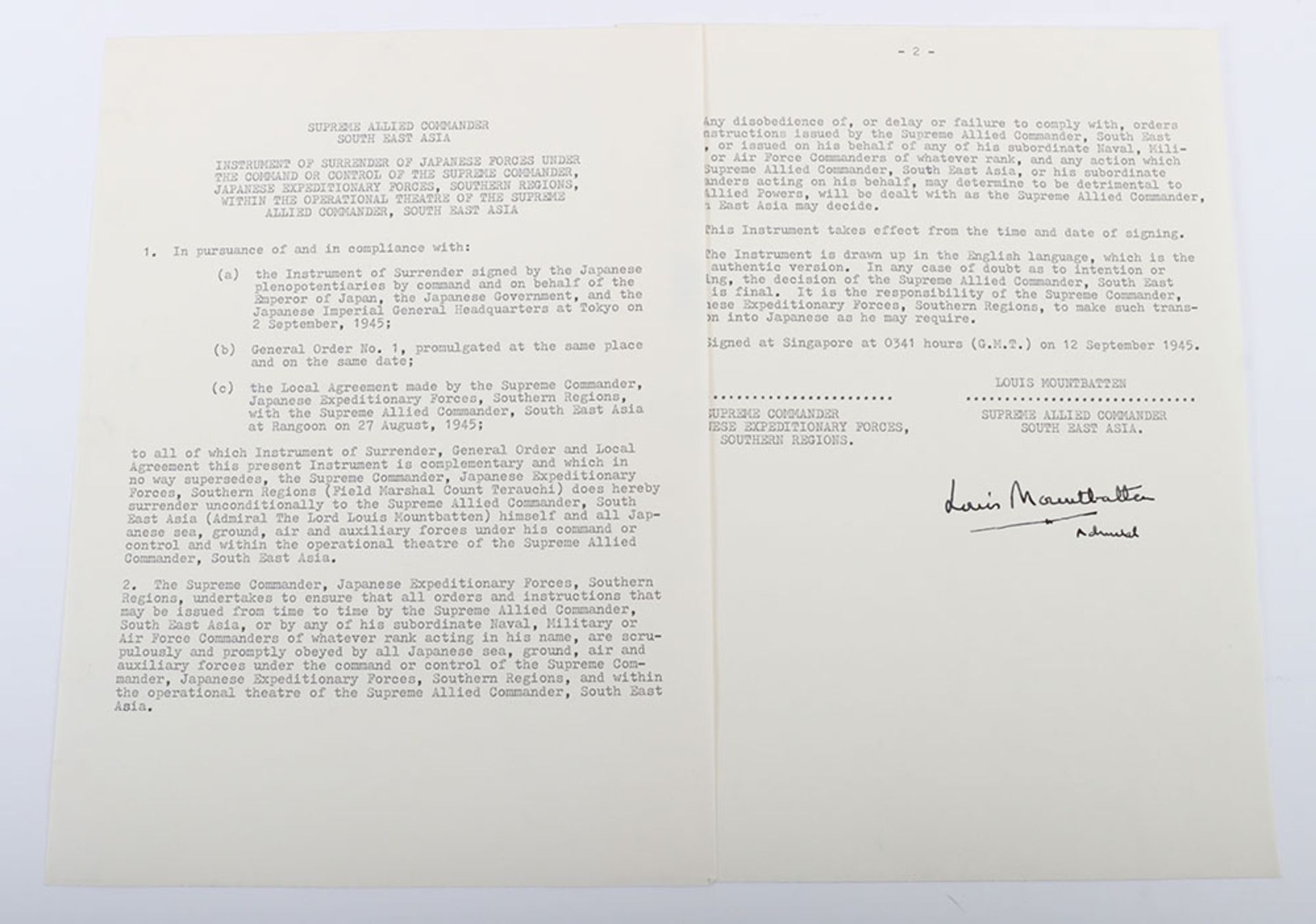 Louis Mountbatten, Lord. Signature - Image 3 of 5