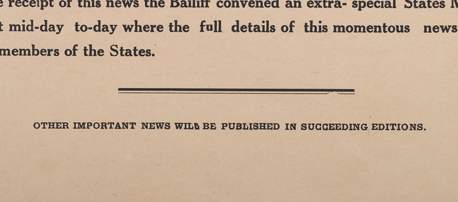 The War is Over For Guernsey Historic single sheet newspaper, the Star - Bild 5 aus 5