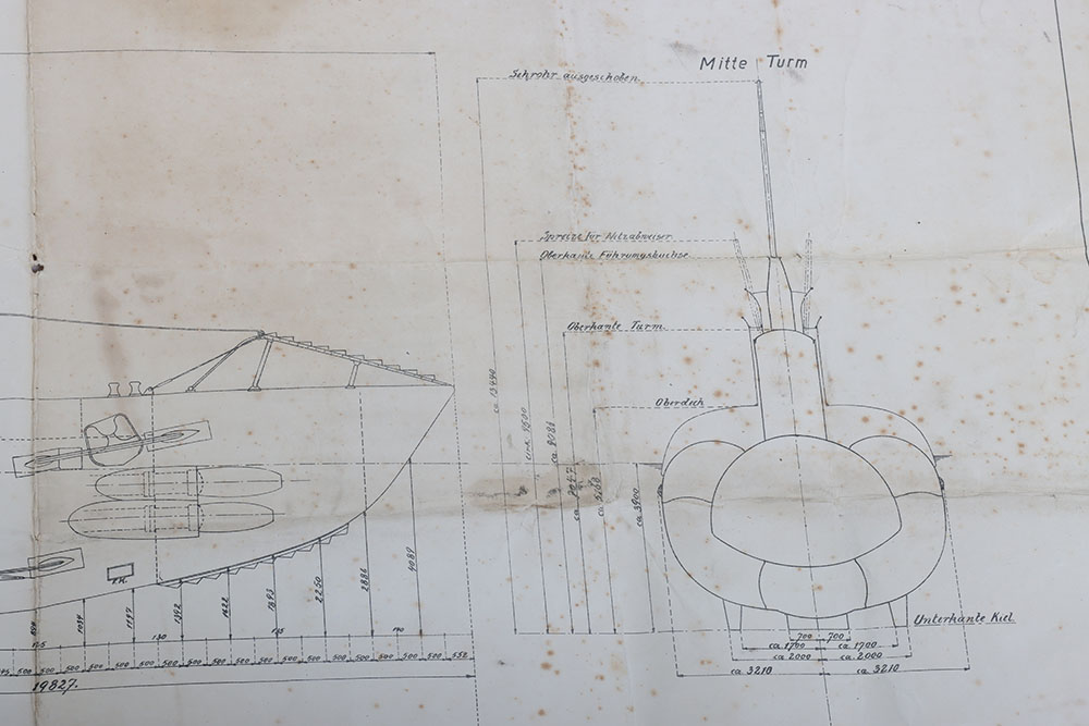 Rare Full Technical Specification Plans of Imperial German U-Boat U-160 - Image 6 of 7