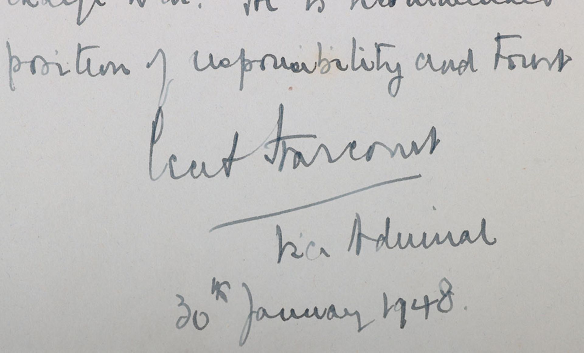 Harcourt, Admiral Sir Cecil Halliday Jepson, Signed and handwritten Testimonial for Lt P.J.W Crutten - Bild 4 aus 4