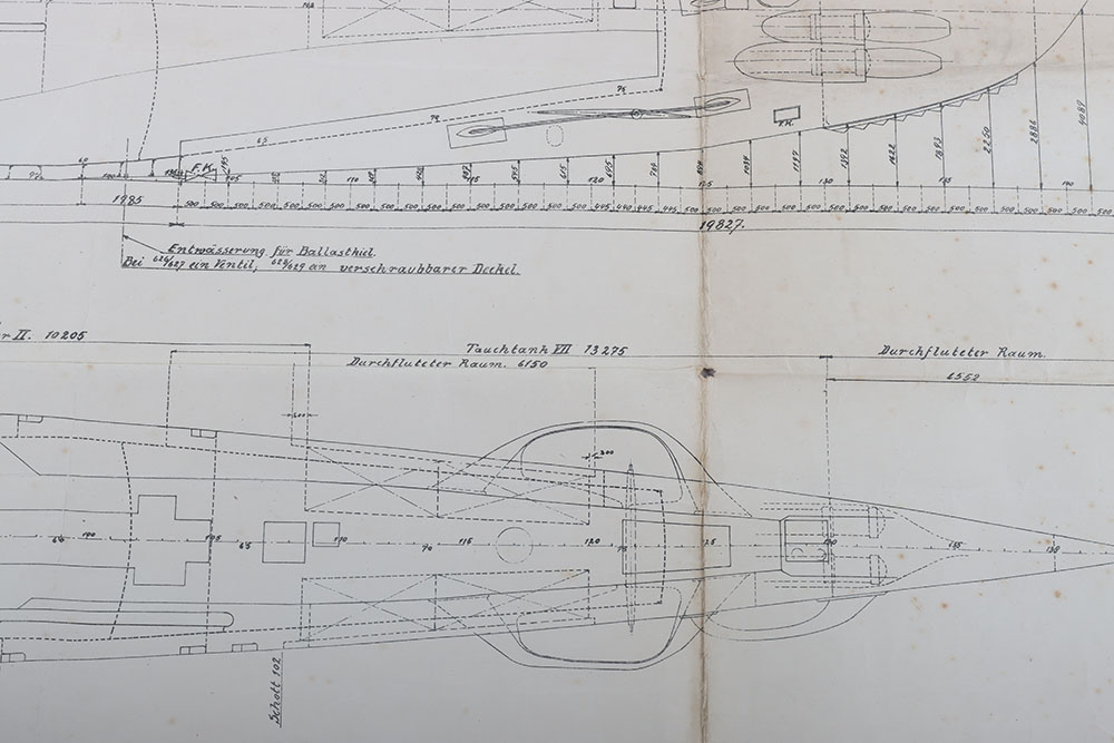 Rare Full Technical Specification Plans of Imperial German U-Boat U-160 - Image 7 of 7